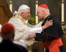 Francis Cardinal George and Pope Benedict XVI. Image of Francis Cardinal George and Pope Benedict XVI.