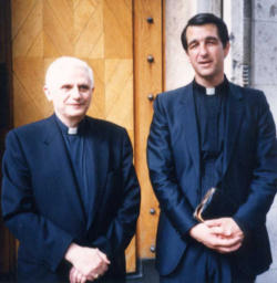 Pictured: Fr. Joseph Fessio with then Cardinal Ratzinger. Image of Pictured: Fr. Joseph Fessio with then Cardinal Ratzinger.