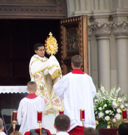 The Knights leading the faithful to Adore the Eucharistic Lord on the Feast of Corpus Christi. Image of The Knights leading the faithful to Adore the Eucharistic Lord on the Feast of Corpus Christi.