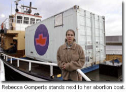 A spokesman for the Netherlands health authorities also said that Gomperts's organization, Women on Waves (WoW), may be facing prosecution for illegal distribution of abortifacient drugs from a rented yacht moored off the Spanish coast in 2008. Image of A spokesman for the Netherlands health authorities also said that Gomperts's organization, Women on Waves (WoW), may be facing prosecution for illegal distribution of abortifacient drugs from a rented yacht moored off the Spanish coast in 2008.