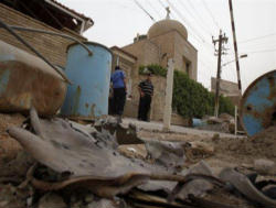The Chaldean Church of St Mary, in Sharaa Philistine, was the worst hit. It is where the patriarchal vicar of Baghdad, Mgr Sleimon Wardouni, officiates. Image of The Chaldean Church of St Mary, in Sharaa Philistine, was the worst hit. It is where the patriarchal vicar of Baghdad, Mgr Sleimon Wardouni, officiates.