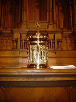 Let’s bring the Tabernacle back into the prominent place where it belongs in our churches. I know the Lord is present in the people. I know He is present in His Word. However, I also know He is mysteriously and wonderfully present in that Tabernacle. Along with the Tabernacle, bring back the full beauty that is Catholic worship. Image of Let’s bring the Tabernacle back into the prominent place where it belongs in our churches. I know the Lord is present in the people. I know He is present in His Word. However, I also know He is mysteriously and wonderfully present in that Tabernacle. Along with the Tabernacle, bring back the full beauty that is Catholic worship.