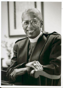 Pictured: Episcopal Bishop Barbara Harris. Image of Pictured: Episcopal Bishop Barbara Harris.