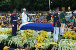 In mentioning Cory Aquino’s deep faith, the Bishop of Balanga noted that she taught Filipinos 'how to pray. Amid clashing voices and confusing noise, your prayer was a silent power.' Image of In mentioning Cory Aquino’s deep faith, the Bishop of Balanga noted that she taught Filipinos 'how to pray. Amid clashing voices and confusing noise, your prayer was a silent power.'