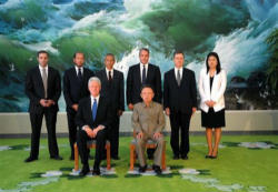 The Central News Agency said this was a sign of North Korea's 'humanitarian and peaceloving policy.' They also indicated that President Clinton and the two young women had left Pyongyang in a private plane, headed back to the United States. Image of The Central News Agency said this was a sign of North Korea's 'humanitarian and peaceloving policy.' They also indicated that President Clinton and the two young women had left Pyongyang in a private plane, headed back to the United States.