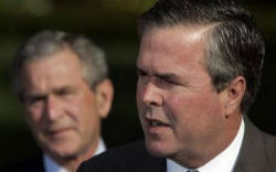 George W. and Jeb Bush. Image of George W. and Jeb Bush.