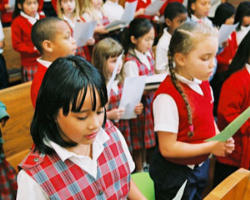 Catholic schools are characterized by the institutional link they keep with the Church hierarchy, which guarantees that the instruction and education be grounded in the principles of the Catholic faith and imparted by teachers of right doctrine and probity of life. Image of Catholic schools are characterized by the institutional link they keep with the Church hierarchy, which guarantees that the instruction and education be grounded in the principles of the Catholic faith and imparted by teachers of right doctrine and probity of life.
