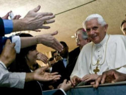 (Pope Benedict XVI) 'History has demonstrated the absurdities to which man descends when he excludes God from the horizon of his choices and actions.' Image of (Pope Benedict XVI) 'History has demonstrated the absurdities to which man descends when he excludes God from the horizon of his choices and actions.'