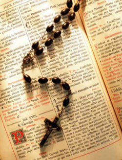 'At every step of the Rosary journey we encounter another human joy or sorrow. Through the rosary Jesus Christ takes us by the hand and leads us through every part of life, fulfilling his promises that he will never leave us and forsake us, and that we should cast all our burdens on Him, for He cares for us.' (Fr. Dwight Longenecker) 'At every step of the Rosary journey we encounter another human joy or sorrow. Through the rosary Jesus Christ takes us by the hand and leads us through every part of life, fulfilling his promises that he will never leave us and forsake us, and that we should cast all our burdens on Him, for He cares for us.' (Fr. Dwight Longenecker)