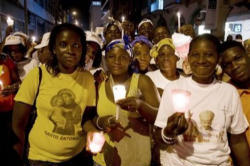 The bishop expressed hope in the youth as the future of Africa, affirming that 'they are very quick to find themselves together, to share their deep aspirations amongst themselves, to pray together, to study their faith to find and bear witness in turn to their human and evangelical values'. Image of The bishop expressed hope in the youth as the future of Africa, affirming that 'they are very quick to find themselves together, to share their deep aspirations amongst themselves, to pray together, to study their faith to find and bear witness in turn to their human and evangelical values'.
