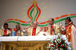 Mass is celebrated at the Mission Congress in India. Image of Mass is celebrated at the Mission Congress in India.