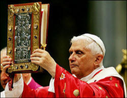 Pope Benedict XVI ' Bring the Bible closer to the life of the People of God, so that it will be able to address in an adequate way the unheard of challenges that modern times pose to the new evangelization'. Image of Pope Benedict XVI ' Bring the Bible closer to the life of the People of God, so that it will be able to address in an adequate way the unheard of challenges that modern times pose to the new evangelization'.