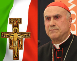 (Cardinal Bertone) After voicing his support for the Italian government’s decision to appeal the ruling, Cardinal Bertone stressed that the crucifix 'is the symbol of universal love, a symbol of welcome and not exclusion'. Image of (Cardinal Bertone) After voicing his support for the Italian government’s decision to appeal the ruling, Cardinal Bertone stressed that the crucifix 'is the symbol of universal love, a symbol of welcome and not exclusion'.