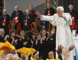Pope Benedict: 'New doors are being opened to the Gospel and a longing for authentic spiritual and apostolic renewal is spreading throughout the world'. Image of Pope Benedict: 'New doors are being opened to the Gospel and a longing for authentic spiritual and apostolic renewal is spreading throughout the world'.
