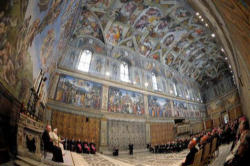 The pope proclaimed to the artsist: 'Through your art, you yourselves are to be heralds and witnesses of hope for humanity!' Image of The pope proclaimed to the artsist: 'Through your art, you yourselves are to be heralds and witnesses of hope for humanity!'