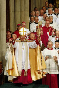 Archbishop Timothy Dolan of New York at his installation. Image of Archbishop Timothy Dolan of New York at his installation.
