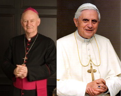 Bishop Murray and Pope Benedict XVI. Image of Bishop Murray and Pope Benedict XVI.