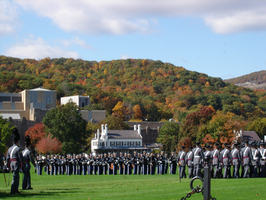Before a backdrop of the cadets of the military academy at West Point President Obama ended a three-month review of a request from General Stanley McChrystal for more troops for Afghanistan. Image of Before a backdrop of the cadets of the military academy at West Point President Obama ended a three-month review of a request from General Stanley McChrystal for more troops for Afghanistan.