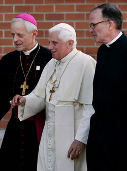 Archbishop Donald W. Wuerl and Pope Benedict XVI. Image of Archbishop Donald W. Wuerl and Pope Benedict XVI.