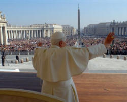 Twelve representatives of the poor sat at the Holy Father's table, including a four-person Gypsy family, a 34-year-old political refugee from Afghanistan, a 90-year-old Italian widower, and a 25-year-old man in a wheelchair who was abandoned by his family because of his handicap. Image of Twelve representatives of the poor sat at the Holy Father's table, including a four-person Gypsy family, a 34-year-old political refugee from Afghanistan, a 90-year-old Italian widower, and a 25-year-old man in a wheelchair who was abandoned by his family because of his handicap.