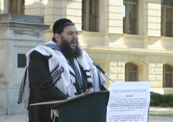 Rabbi Levin also had a message for Congress.'Don’t you dare, don’t you dare include baby-killing funds in health care or any other legislation. We will throw you all the Hell out, so help us God.' Image of Rabbi Levin also had a message for Congress.'Don’t you dare, don’t you dare include baby-killing funds in health care or any other legislation. We will throw you all the Hell out, so help us God.'