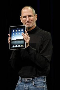On Wednesday, Steve Jobs presented the world with the first iPad, which looks like a huge iPhone with a lot of capability. Image of On Wednesday, Steve Jobs presented the world with the first iPad, which looks like a huge iPhone with a lot of capability.