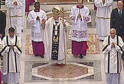 Pope Benedict XVI gave on the 18th World Day for the Sick. Image of Pope Benedict XVI gave on the 18th World Day for the Sick.
