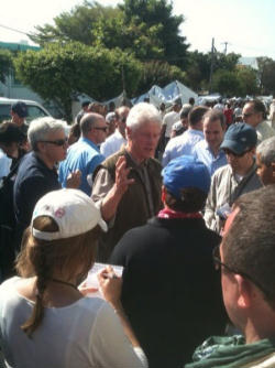 Former President Bill Clinton in Haiti. Image of Former President Bill Clinton in Haiti.