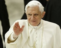Benedict XVI also spoke of the role of priests, through whom Jesus continues to work. Image of Benedict XVI also spoke of the role of priests, through whom Jesus continues to work.