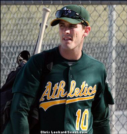 Oakland Athletics prospect Grant Desme is retiring from baseball to enter the priesthood. Image of Oakland Athletics prospect Grant Desme is retiring from baseball to enter the priesthood.