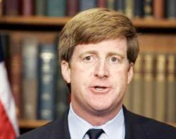 'Patrick Kennedy (pictured) is certainly not a pro-life congressman… So we’re delighted at the opportunity his resignation presents...We’re happy. We’d be happier if he would have just become pro-life.'(Barth E. Bracy, Executive Director of Rhode Island Right to Life) Image of 'Patrick Kennedy (pictured) is certainly not a pro-life congressman… So we’re delighted at the opportunity his resignation presents...We’re happy. We’d be happier if he would have just become pro-life.'(Barth E. Bracy, Executive Director of Rhode Island Right to Life)