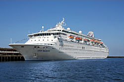 A spokesman for the shipping line said the ship was hit by three 'abnormally high' waves up to 26 feet high that broke glass windshields in the forward section. A spokesman for the shipping line said the ship was hit by three 'abnormally high' waves up to 26 feet high that broke glass windshields in the forward section.