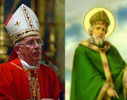 Cardinal Sean Brady, Primate of All Ireland, and Bishop Patrick, the Patron of the irish People. Image of Cardinal Sean Brady, Primate of All Ireland, and Bishop Patrick, the Patron of the irish People.