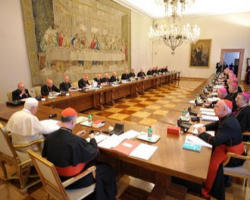 The meeting of all the Irish Bishops with the Holy Father. Image of The meeting of all the Irish Bishops with the Holy Father.