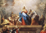 The persistence of the Christ's followers and His mother to wait for the promise ended in fulfillment. On the Feast of Pentecost, tongues of fire appeared of each of their heads declaring the coming of the Holy Spirit. Image of The persistence of the Christ's followers and His mother to wait for the promise ended in fulfillment. On the Feast of Pentecost, tongues of fire appeared of each of their heads declaring the coming of the Holy Spirit.