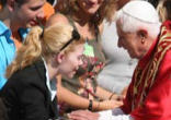 Pope speaking to Young People about God's Love. Image of Pope speaking to Young People about God's Love.