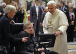 Pope Benedict XVI and Stephen Hawkings. Image of Pope Benedict XVI and Stephen Hawkings.