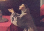 Saint Bonaventure at prayer. Image of Saint Bonaventure at prayer.