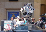 Teenage activist Ryan Bueler enduring the scorching heat of a commercial grade spotlight as the Jimmy Kimmel Live crew uses the intense heat as a form of assault on his First Amendment rights. Image of Teenage activist Ryan Bueler enduring the scorching heat of a commercial grade spotlight as the Jimmy Kimmel Live crew uses the intense heat as a form of assault on his First Amendment rights.
