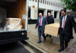 This March, the State Board of Embalmers and Funeral Directors subpoenaed two members of the Saint Joseph Abbey - Abbot Justin Brown and Deacon Mark Coudrain. If found guilty, the Abbot and Deacon will be subject to 180 days in jail and thousands of dollars in fines. Image of This March, the State Board of Embalmers and Funeral Directors subpoenaed two members of the Saint Joseph Abbey - Abbot Justin Brown and Deacon Mark Coudrain. If found guilty, the Abbot and Deacon will be subject to 180 days in jail and thousands of dollars in fines.