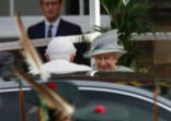 Pope Benedict XVI meeting the Queen upon his arrival Image of Pope Benedict XVI meeting the Queen upon his arrival