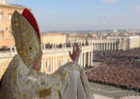 Pope Benedict delivering the Urbi et Orbi, to the City and the World, address Image of Pope Benedict delivering the Urbi et Orbi, to the City and the World, address