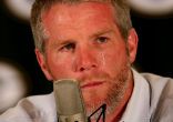 Brett Favre sprained a joint in his throwing arm during last week's game against the Buffalo Bills. Favre was unable to throw a ball during last weekend's walk-through. He had limited participation in Friday's practice, the first time that week he was able to participate. Image of Brett Favre sprained a joint in his throwing arm during last week's game against the Buffalo Bills. Favre was unable to throw a ball during last weekend's walk-through. He had limited participation in Friday's practice, the first time that week he was able to participate.