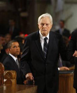 The late Sargent Shriver at the funeral of Senator Ted Kennedy. The late Sargent Shriver at the funeral of Senator Ted Kennedy.