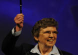 Sr Carol Keehan, the controversial President of the Catholic Hospital Association, waiving the pen she received when she attended the signing of the Health Care Act. Image of Sr Carol Keehan, the controversial President of the Catholic Hospital Association, waiving the pen she received when she attended the signing of the Health Care Act.