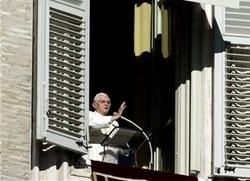 Pope Benedict XVI giving an Angelus message Pope Benedict XVI giving an Angelus message