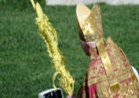 The crowds gathered in St Peter's square on Passion/Palm Sunday with Pope Benedict XVI to enter into the Great and Holy Week Image of The crowds gathered in St Peter's square on Passion/Palm Sunday with Pope Benedict XVI to enter into the Great and Holy Week