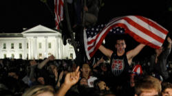 Crowds celebrating the demise of Osama bin Laden Image of Crowds celebrating the demise of Osama bin Laden