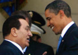 Presidents Barack Obama and Hosni Murbark greet each other
Image of Presidents Barack Obama and Hosni Murbark greet each other
