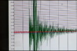 The quake as recorded on a seismograph at Virginia Tech. Image of The quake as recorded on a seismograph at Virginia Tech.